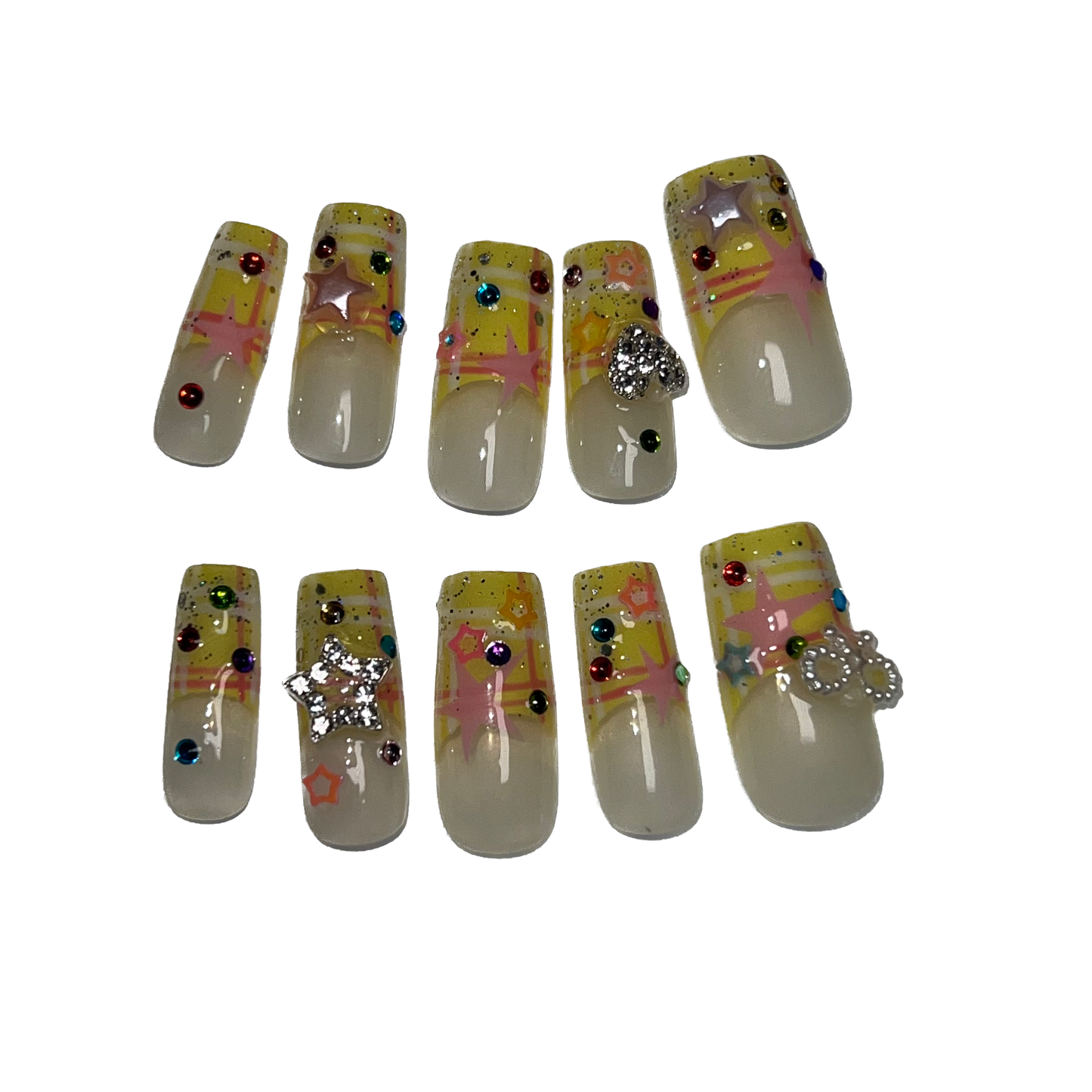 90s lemonade press-on nails