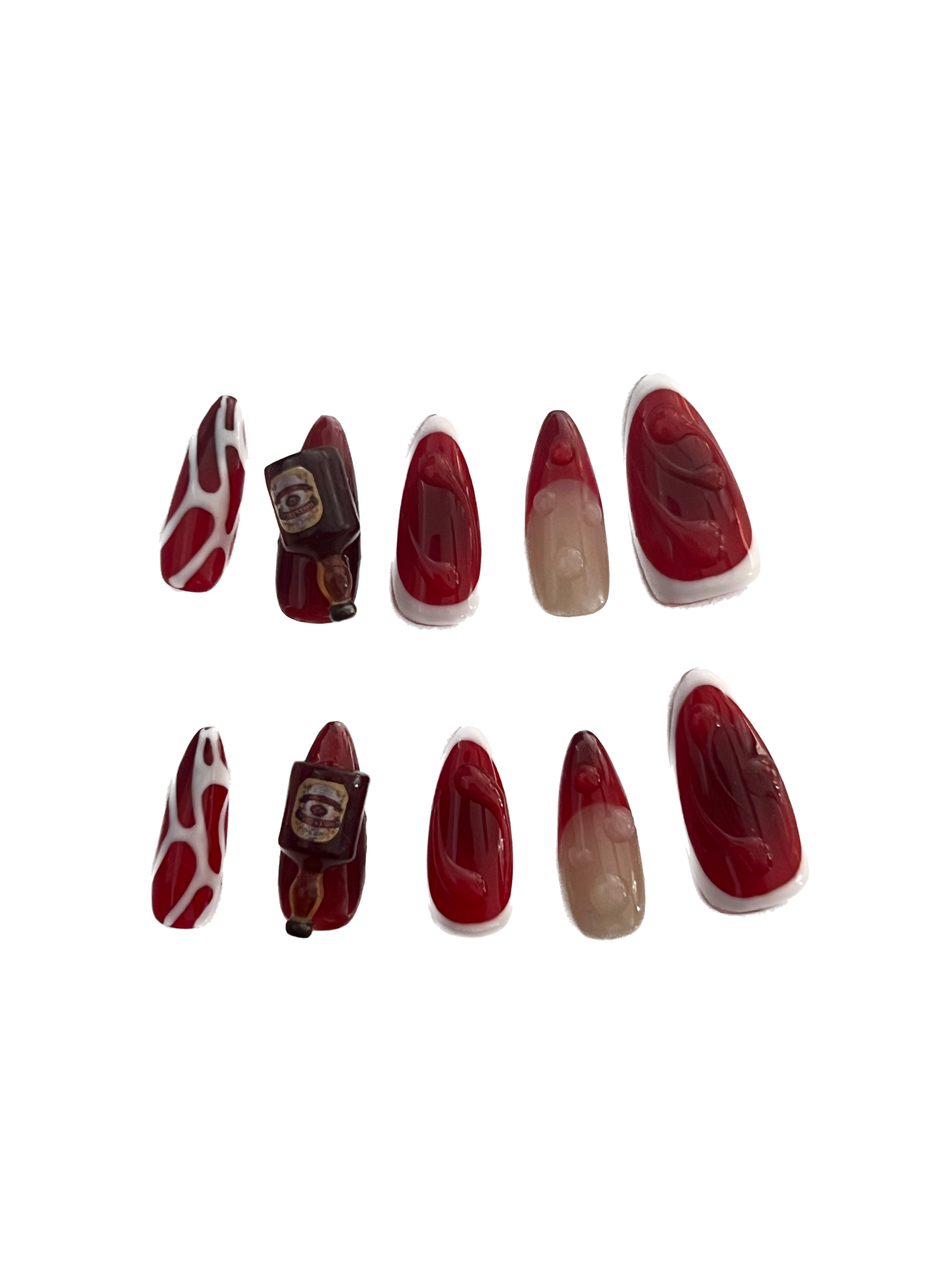 Drunk vampire press-on nails