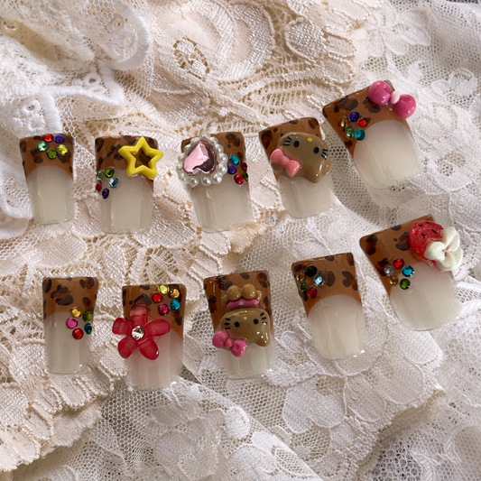 Hello Kitty sunshine duck shape press-on nails