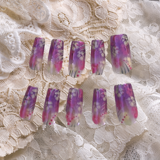 Purple illusion press-on nails