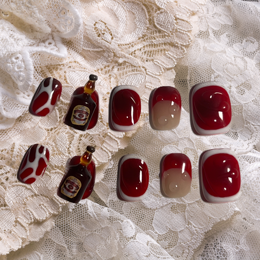 Drunk vampire press-on nails