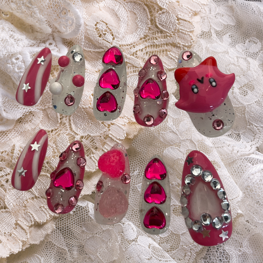 Kirby's dreamland kawaii press-on nails