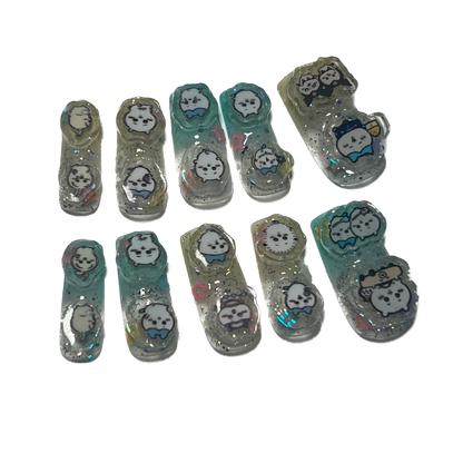 Chiikawa trip press-on nails